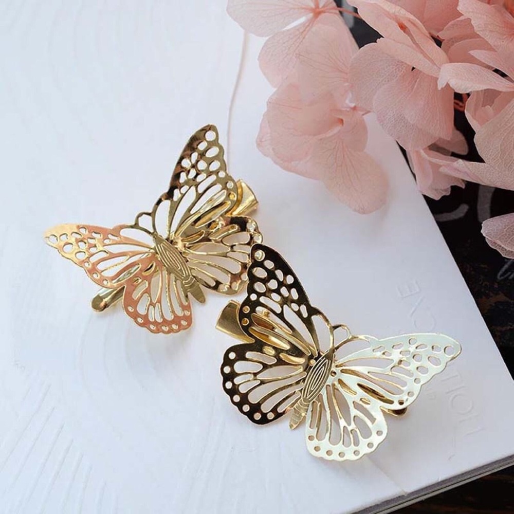 Boho Beautiful Gold Butterfly Hair Clips - Picture 2 of 12